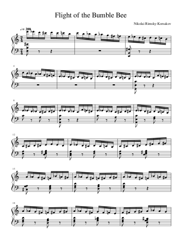 the flight of the bumblebee sheet music