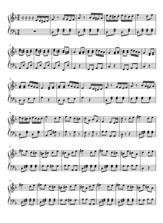 turkish march sheet music