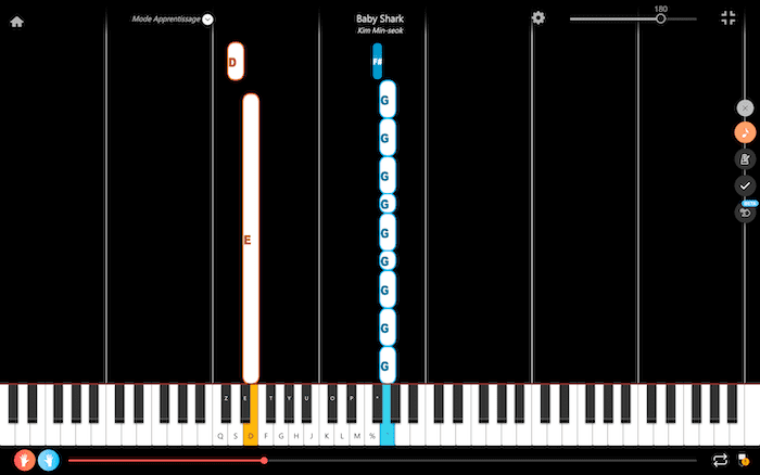 Baby Shark - Piano handledning med bokstavBaby Shark - Piano handledning med bokstav  